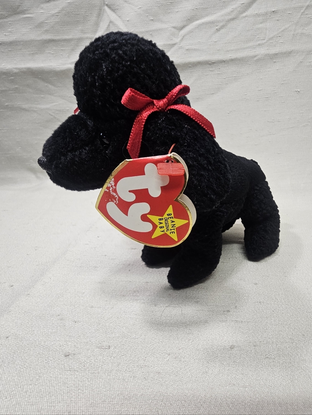 Ty Beanie Baby GiGi 1997-1998 Retired Black Poodle Toy With Rare Tag Errors